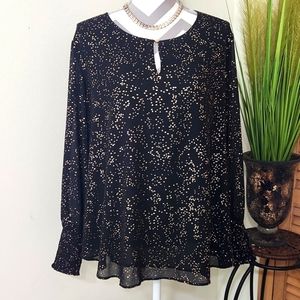 Cato Golden Speckled Black Blouse